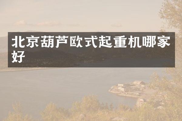 北京葫蘆歐式起重機(jī)哪家好