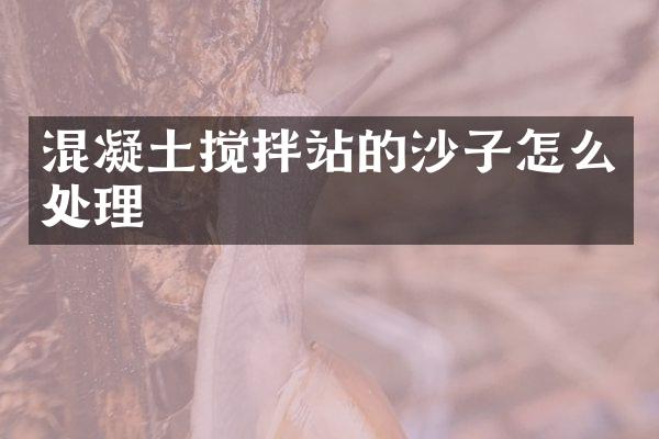 混凝土攪拌站的沙子怎么處理