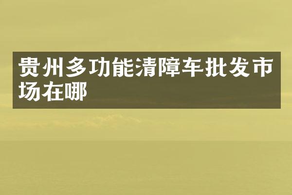 貴州多功能清障車批發(fā)市場(chǎng)在哪