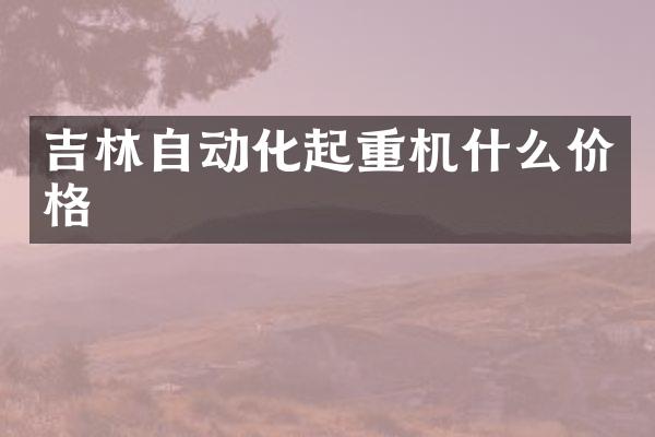 吉林自動(dòng)化起重機(jī)什么價(jià)格