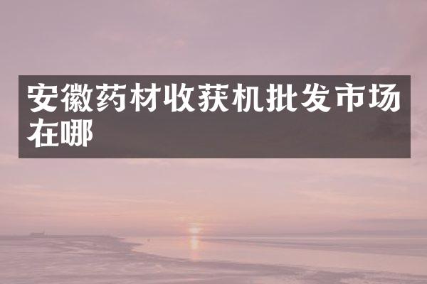 安徽藥材收獲機批發(fā)市場在哪