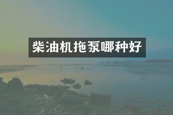 柴油機(jī)拖泵哪種好