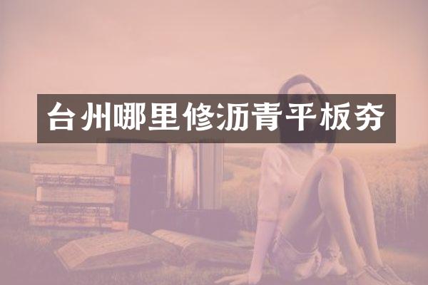 臺(tái)州哪里修瀝青平板夯