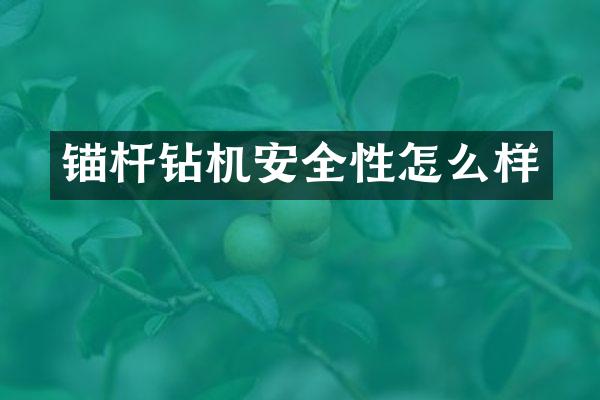 錨桿鉆機安全性怎么樣