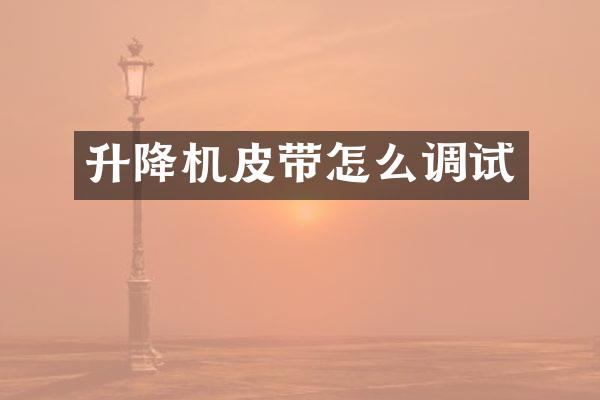 升降機皮帶怎么調(diào)試