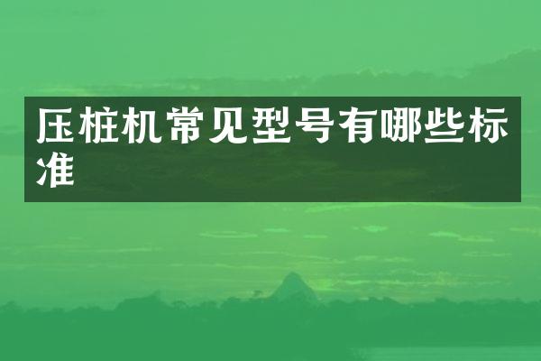 壓樁機(jī)常見(jiàn)型號(hào)有哪些標(biāo)準(zhǔn)