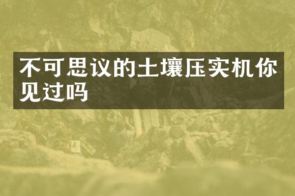 不可思議的土壤壓實(shí)機(jī)你見過嗎