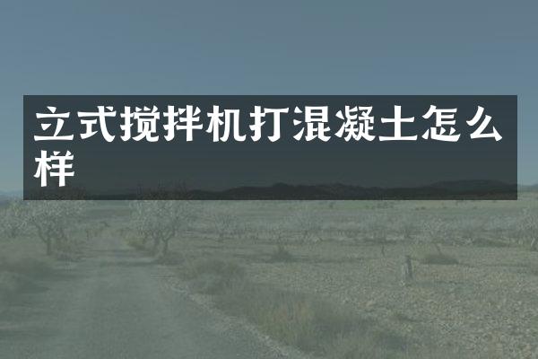 立式攪拌機(jī)打混凝土怎么樣