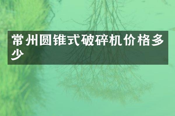 常州圓錐式破碎機價格多少