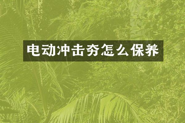 電動沖擊夯怎么保養(yǎng)