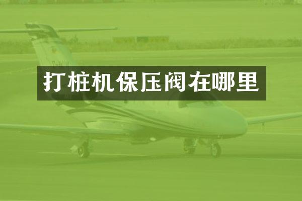 打樁機(jī)保壓閥在哪里