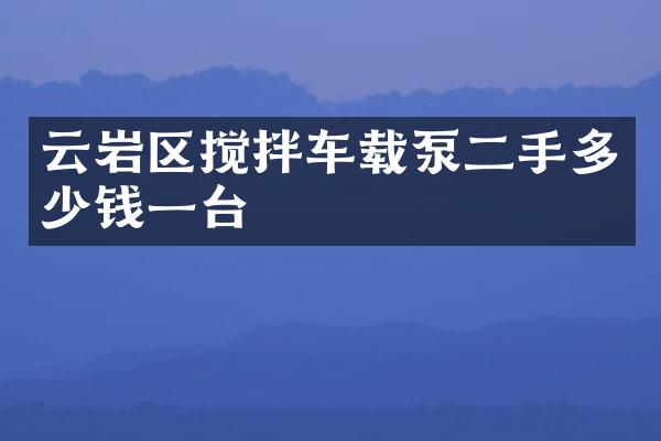 云巖區(qū)攪拌車載泵二手多少錢一臺