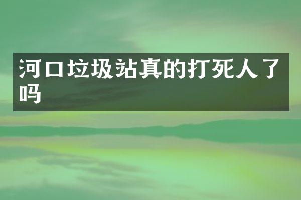 河口垃圾站真的打死人了嗎