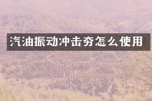 汽油振動(dòng)沖擊夯怎么使用