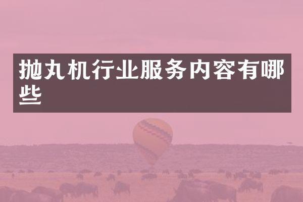 拋丸機(jī)行業(yè)服務(wù)內(nèi)容有哪些