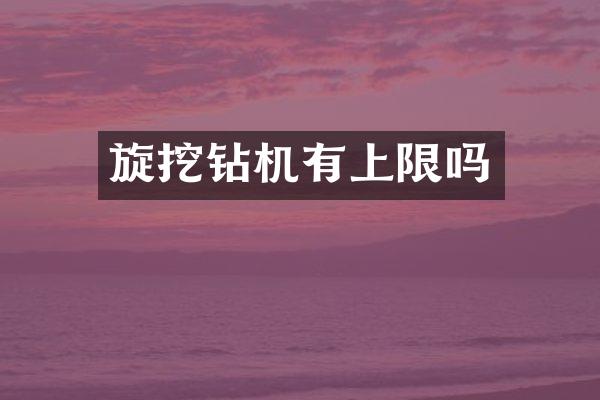 旋挖鉆機有上限嗎