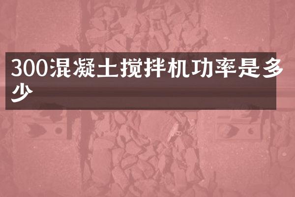 300混凝土攪拌機功率是多少