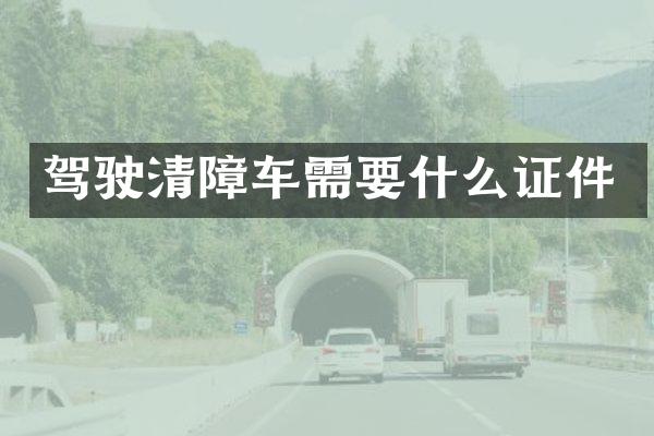 駕駛清障車需要什么證件