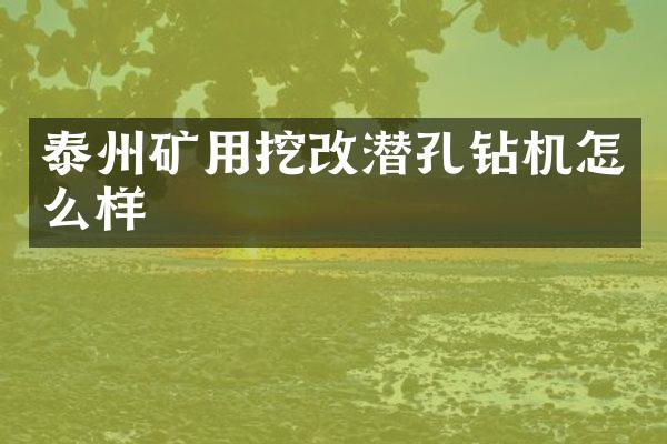 泰州礦用挖改潛孔鉆機(jī)怎么樣