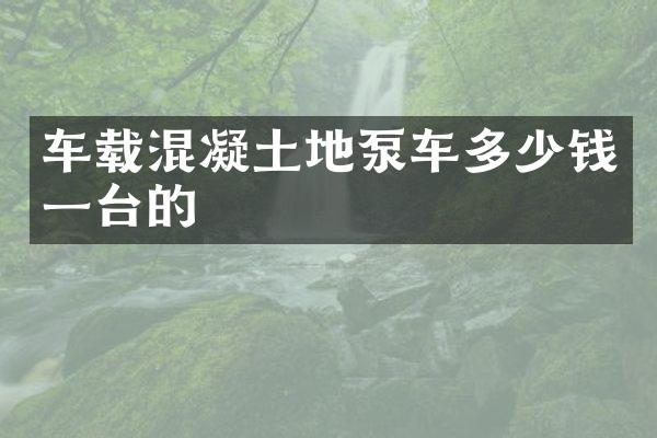 車載混凝土地泵車多少錢一臺的