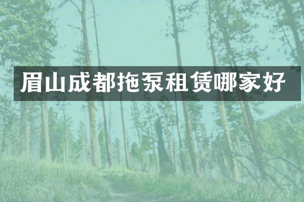 眉山成都拖泵租賃哪家好
