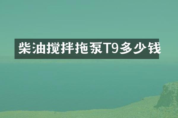 柴油攪拌拖泵T9多少錢