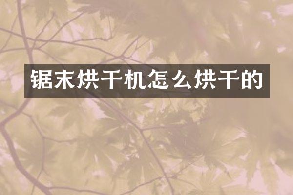 鋸末烘干機怎么烘干的