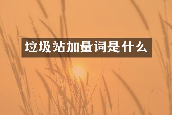 垃圾站加量詞是什么