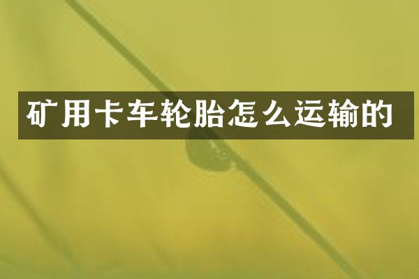 矿用卡车轮胎怎么运输的