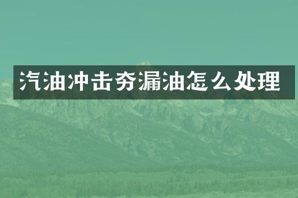 汽油沖擊夯漏油怎么處理