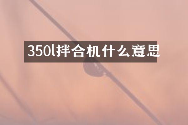 350l拌合機(jī)什么意思