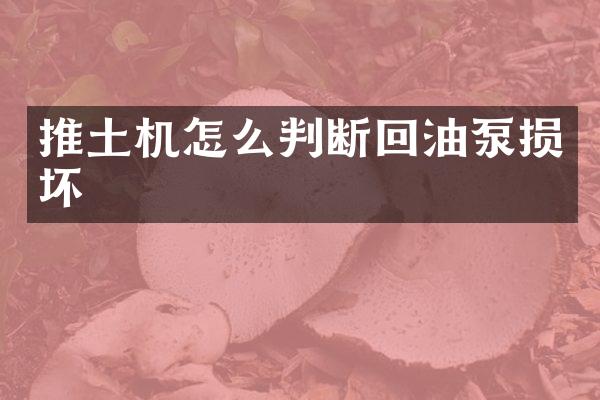 推土機(jī)怎么判斷回油泵損壞