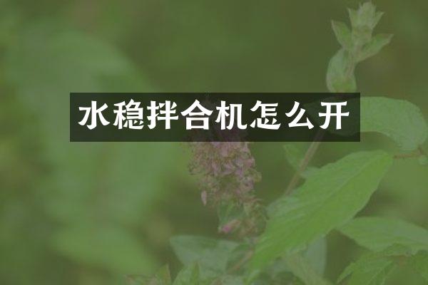 水穩(wěn)拌合機(jī)怎么開(kāi)