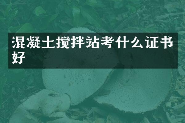 混凝土攪拌站考什么證書好