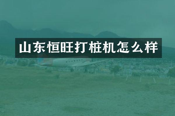 山東恒旺打樁機怎么樣