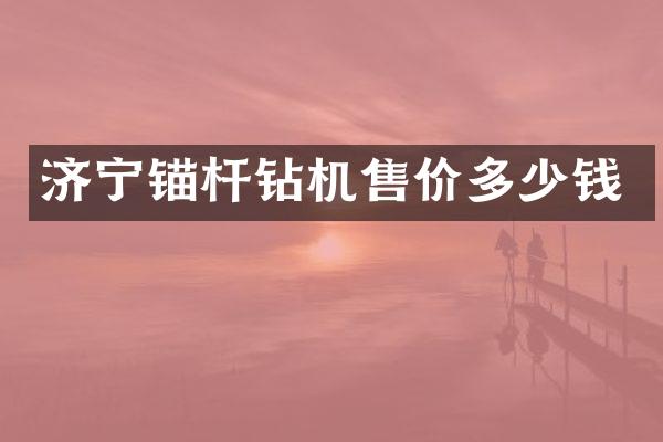 濟(jì)寧錨桿鉆機(jī)售價(jià)多少錢