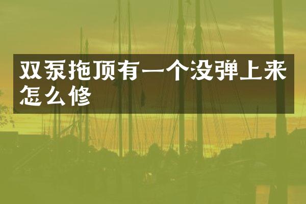 雙泵拖頂有一個沒彈上來怎么修