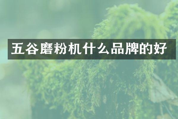 五谷磨粉機什么品牌的好