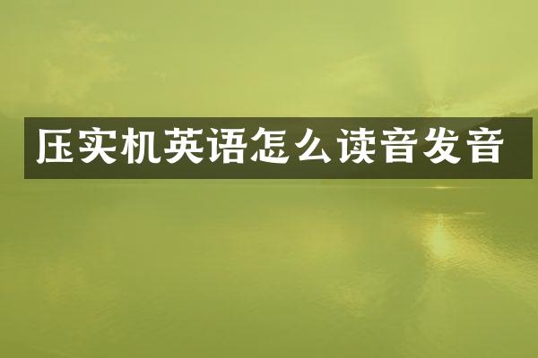 壓實(shí)機(jī)英語(yǔ)怎么讀音發(fā)音