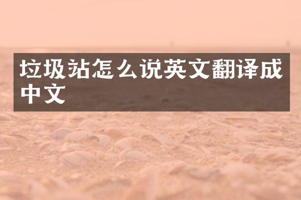 垃圾站怎么說英文翻譯成中文