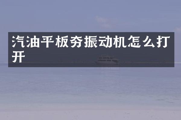 汽油平板夯振動機怎么打開