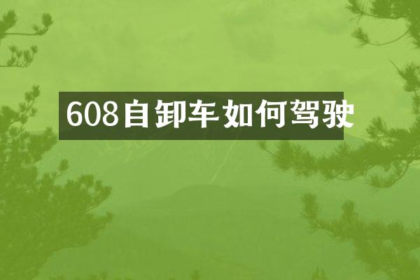 608自卸車(chē)如何駕駛