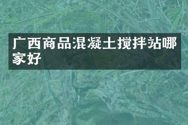 廣西商品混凝土攪拌站哪家好