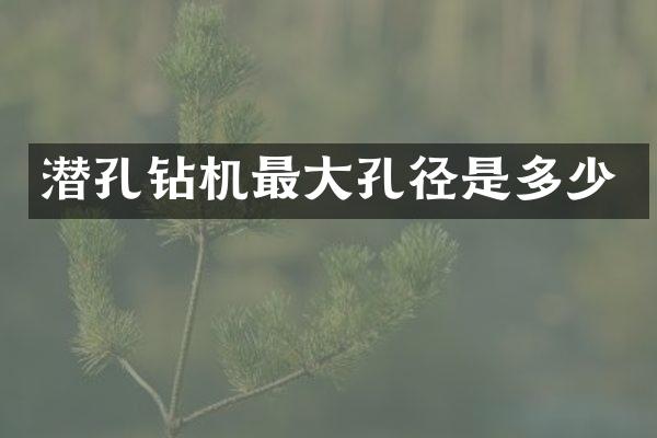 潛孔鉆機最大孔徑是多少