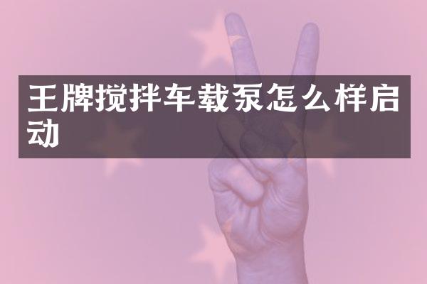 王牌攪拌車載泵怎么樣啟動(dòng)