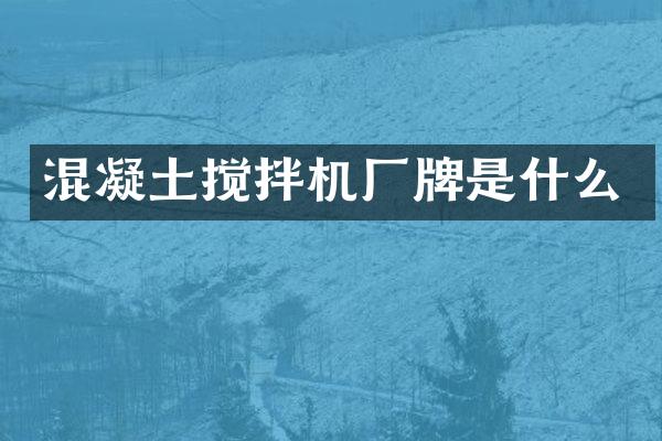 混凝土攪拌機廠牌是什么