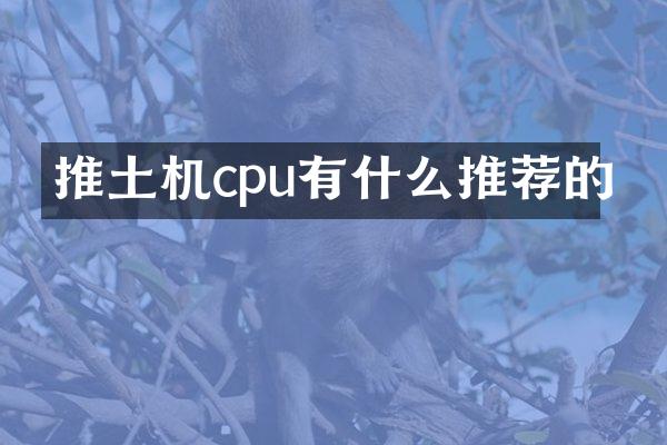 推土機cpu有什么推薦的