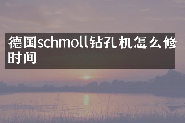 德國(guó)schmoll鉆孔機(jī)怎么修改時(shí)間