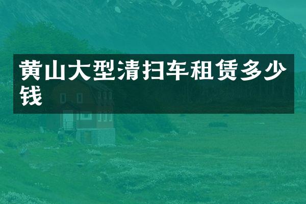 黃山大型清掃車租賃多少錢