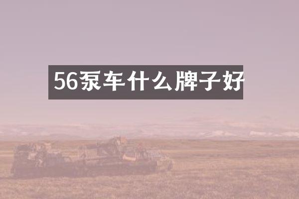 56泵車什么牌子好